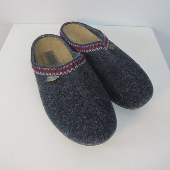 Sorel Kaufman Canada Men 8 Blue Boiled Wool Mules Slippers Slip On Women 9 Shoe main image 10